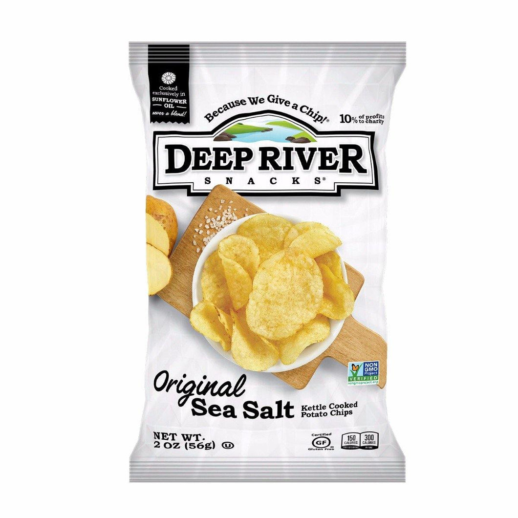 Deep River Snacks Potato Chips Original Sea Salt 2 oz bag (24 Pack) - Oasis Snacks