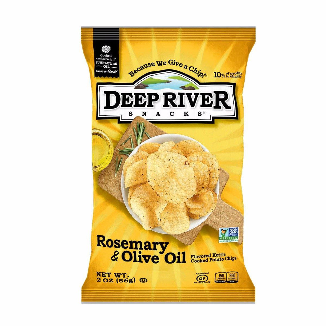 Deep River Snacks Potato Chips Rosemary & Olive Oil 2 oz bag (24 Pack) - Oasis Snacks