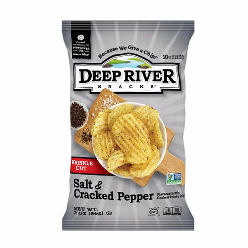 Deep River Snacks Potato Chips Salted & Cracked Pepper 2 oz bag (24 Pack) - Oasis Snacks