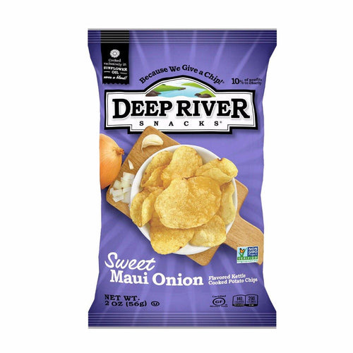Deep River Snacks Potato Chips Sweet Maui Onion 2 oz bag (24 Pack) - Oasis Snacks
