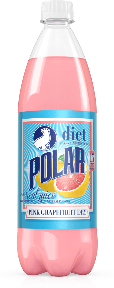 Polar Diet Pink Grapefruit Dry Sparkling Beverage 1 Liter Bottles (Pack of 12) - Oasis Snacks