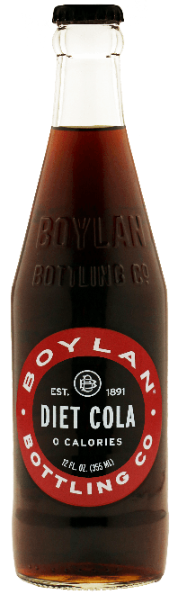 Boylan Pure Cane Sugar Soda Pop, Diet Cola, 12 oz Glass Bottles (Pack of 12) - Oasis Snacks