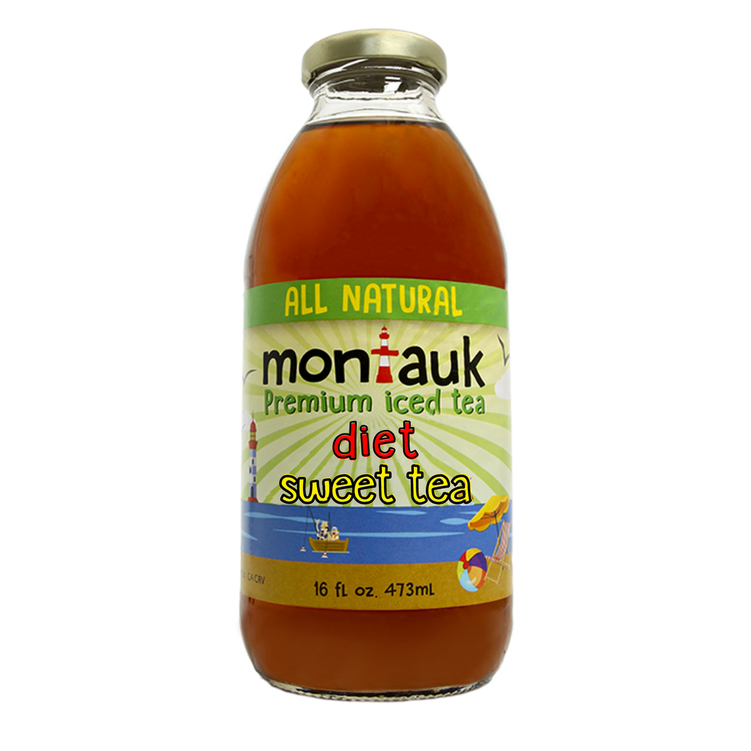 Montauk Premium Iced Tea, Diet Sweet Tea, 16oz (Pack of 12)