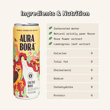 Load image into Gallery viewer, Aura Bora Herbal Sparkling Water, Cactus Rose, 12oz (Pack of 12) - Oasis Snacks
