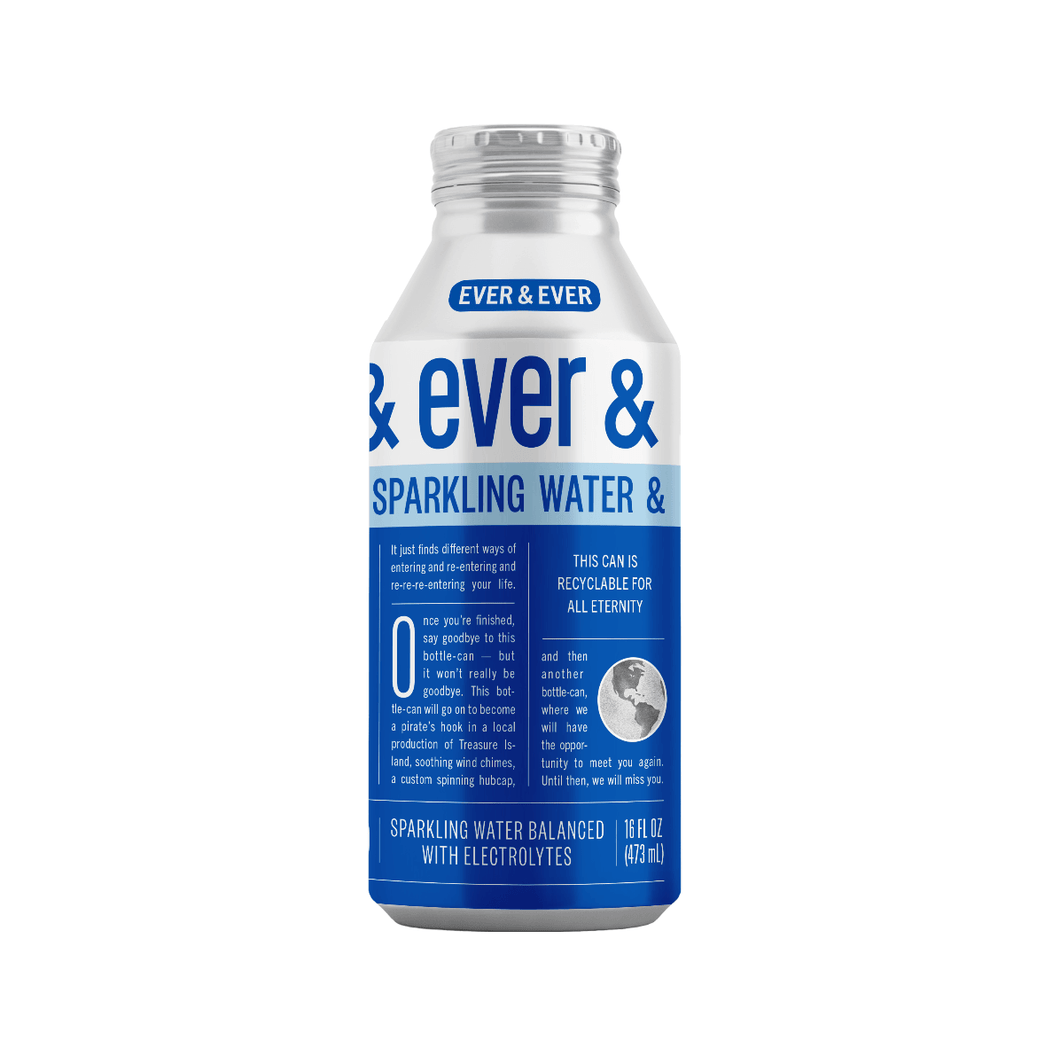 Ever & Ever Sparkling Water Balanced with Electrolytes, 16 Fl Oz Aluminum Bottle (Pack of 12) - Oasis Snacks