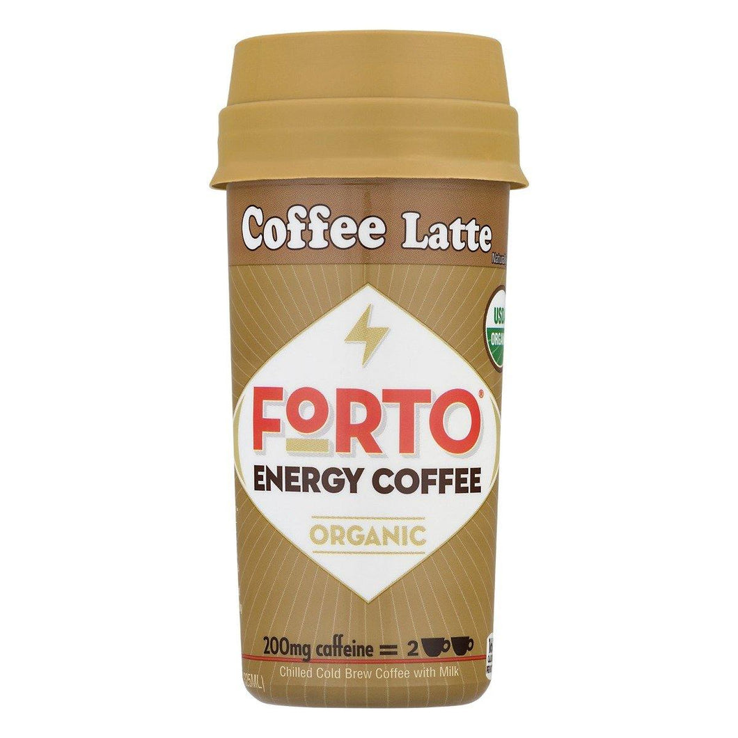 FORTO Energy Coffee, Coffee Latte, 11 Fl Oz (Pack of 6) - Oasis Snacks
