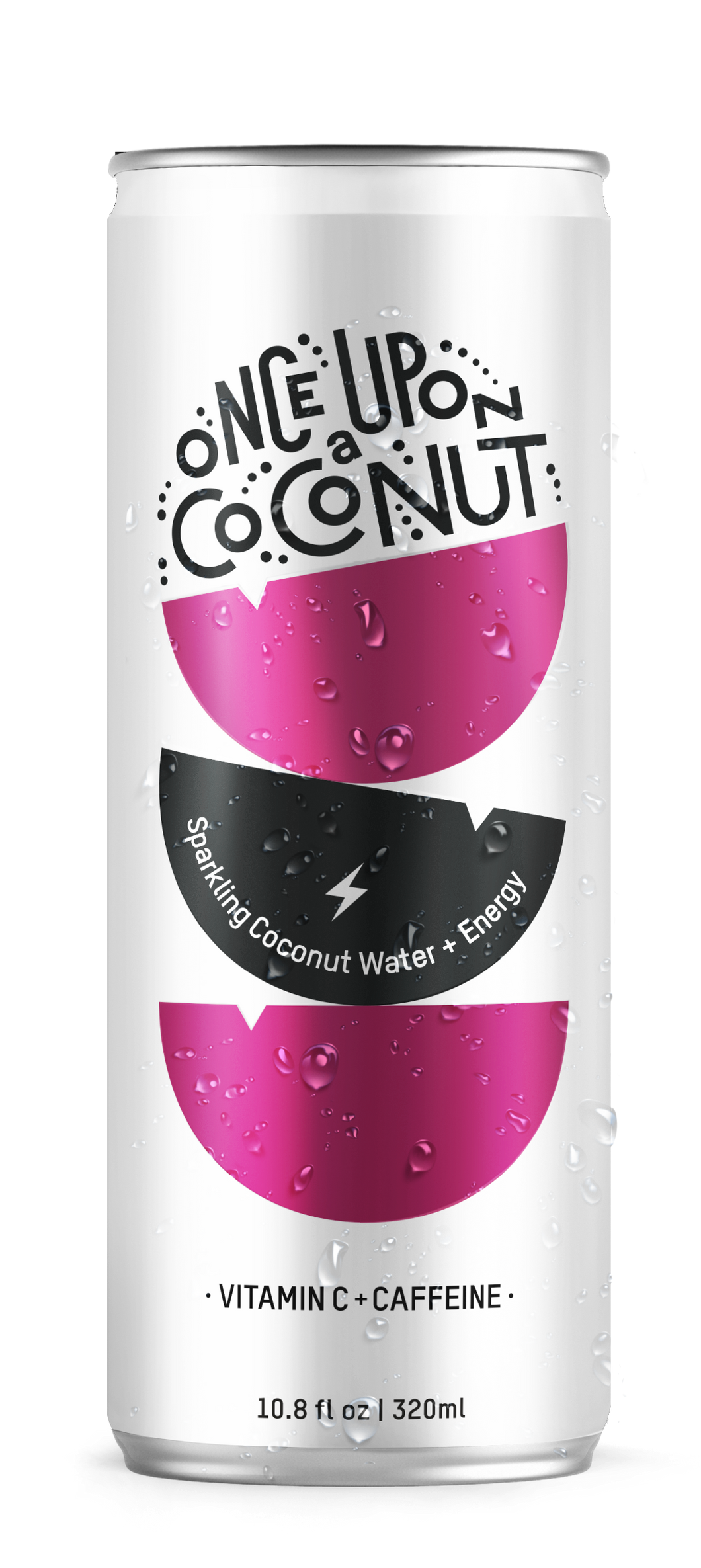 Once Upon a Coconut Sparkling Coconut Water + Caffeine, 10.8oz (Pack of 12)