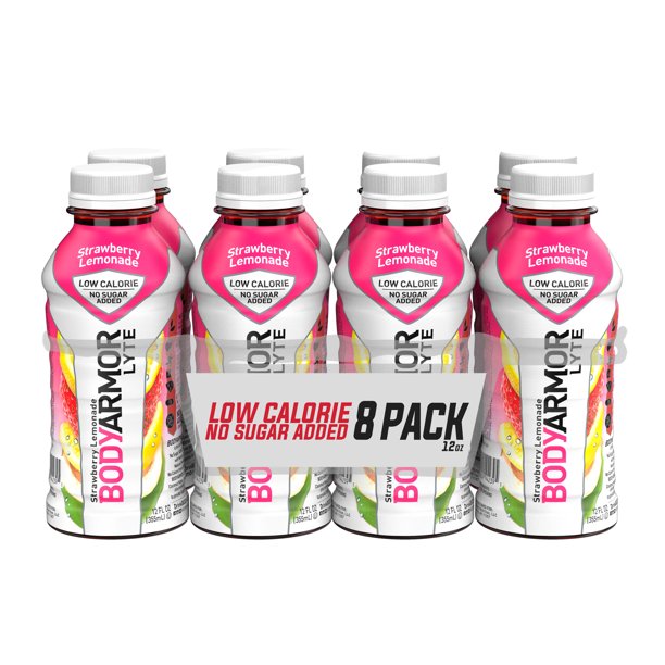 Bodyarmor LYTE Electrolyte Sports Superdrink, Strawberry Lemonade, 12 Ounce Bottles (Pack of 8)
