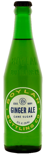 Boylan Pure Cane Sugar Soda Pop, Ginger Ale, 12 oz Glass Bottles (Pack of 12) - Oasis Snacks