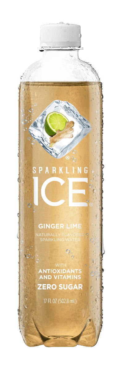 Sparkling Ice Naturally Flavored Sparkling Water, Ginger Lime, 17 oz (Pack of 12) - Oasis Snacks