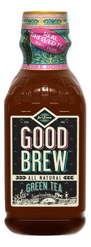 AriZona Good Brew All Natural Tea, Green Tea, 20oz (Pack of 12) - Oasis Snacks