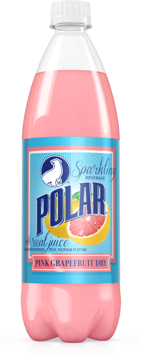 Polar Pink Grapefruit Dry Sparkling Beverage 1 Liter Bottles (Pack of 12) - Oasis Snacks