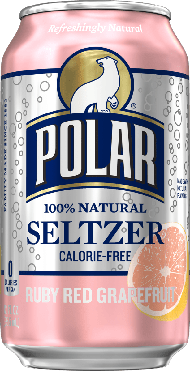 Polar Ruby Red Grapefruit Seltzer Water 12oz Cans (Pack of 24) - Oasis Snacks