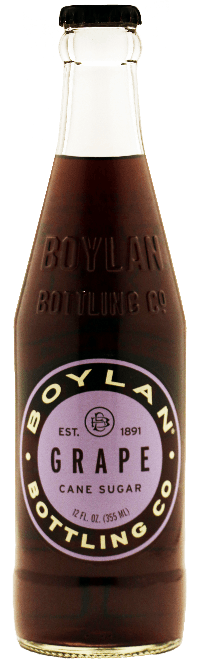 Boylan Pure Cane Sugar Soda Pop, Grape, 12 oz Glass Bottles (Pack of 12) - Oasis Snacks