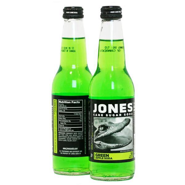 Jones Cane Sugar Soda, Green Apple, 12 oz (Pack of 12) - Oasis Snacks