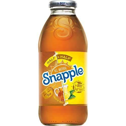 Snapple All Natural, Half n Half, 16 fl oz Glass Bottles - Pack of 6 - Oasis Snacks