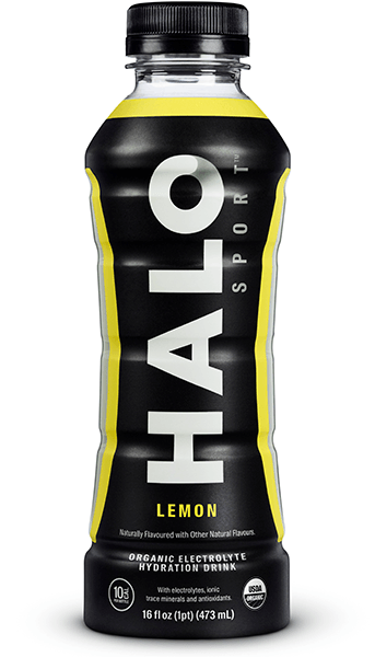 HALO Sport Organic Electrolyte Hydration Drink, Original Lemon, 16 oz (Pack of 12) - Oasis Snacks