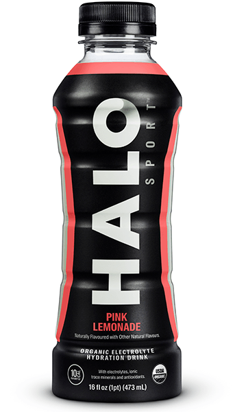 HALO Sport Organic Electrolyte Hydration Drink, Pink Lemonade, 16 oz (Pack of 12) - Oasis Snacks