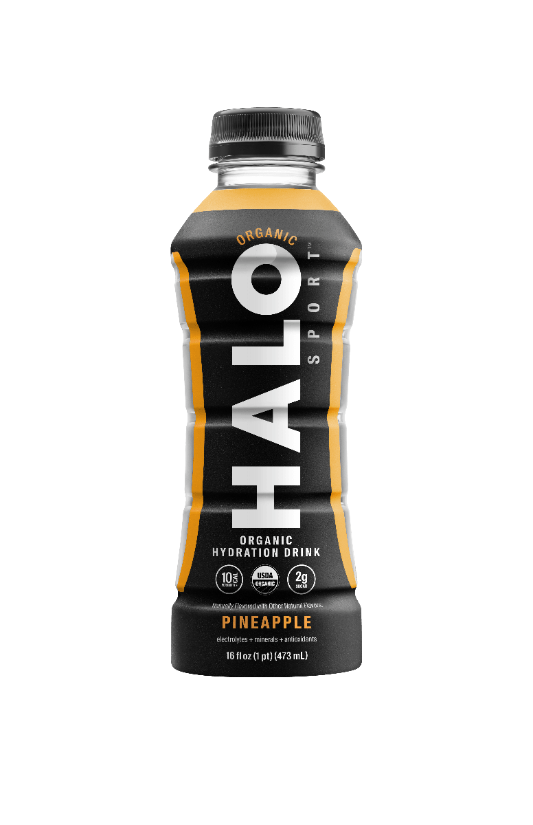 HALO Sport Organic Electrolyte Hydration Drink, Pineapple, 16 oz (Pack of 12) - Oasis Snacks