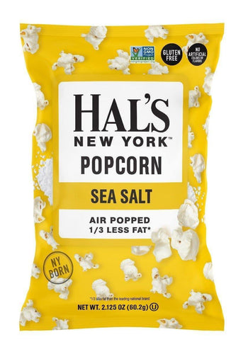 Hal's New York Popcorn Sea Salt, Gluten Free, 2.125 oz Bag - Multi Pack - Oasis Snacks