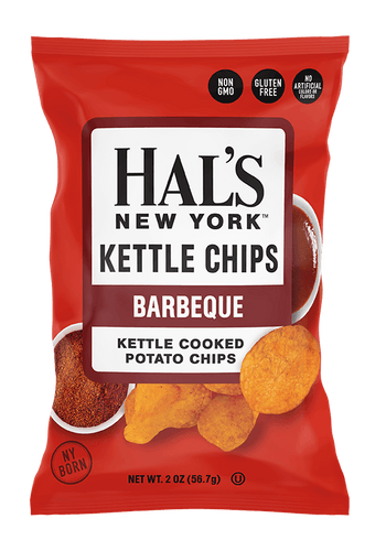 Hal's New York Kettle Cooked Gluten Free Potato Chips, BBQ, 2 oz - Multi Pack - Oasis Snacks