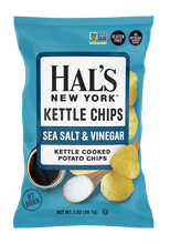 Load image into Gallery viewer, Hal&#39;s New York Kettle Cooked Gluten Free Potato Chips, Sea Salt &amp; Vinegar, 2 oz (Pack of 24) - Oasis Snacks
