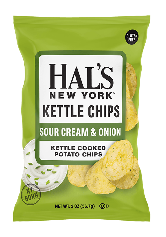 Hal's New York Potato Chips 2oz SOUR CREAM & ONION - Oasis Snacks