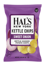 Load image into Gallery viewer, Hal&#39;s New York Kettle Cooked Gluten Free Potato Chips, Sweet Onion, 2 oz (Pack of 24) - Oasis Snacks
