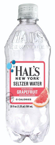 Hal's New York Seltzer Water Grapefruit 20 Oz (24 Pack) - Oasis Snacks
