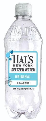Hal's New York Seltzer Water 20oz, Original (Pack of 24) - Oasis Snacks