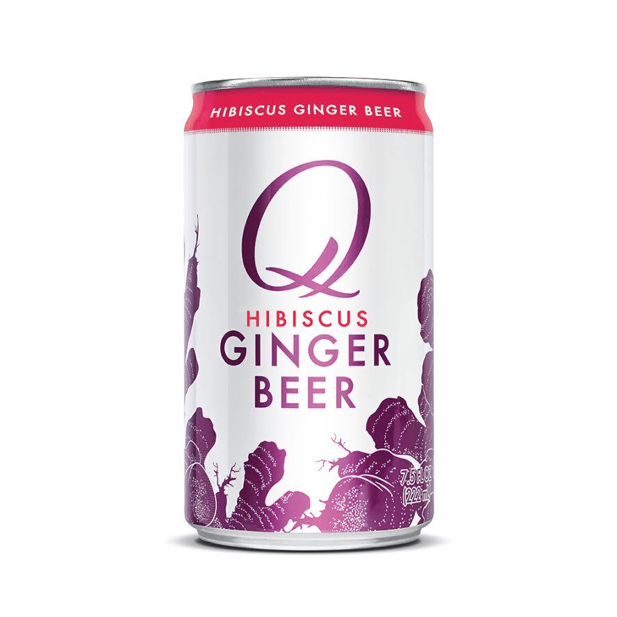 Q Hibiscus Ginger Beer, 7.5 oz Cans (Pack of 4) - Oasis Snacks