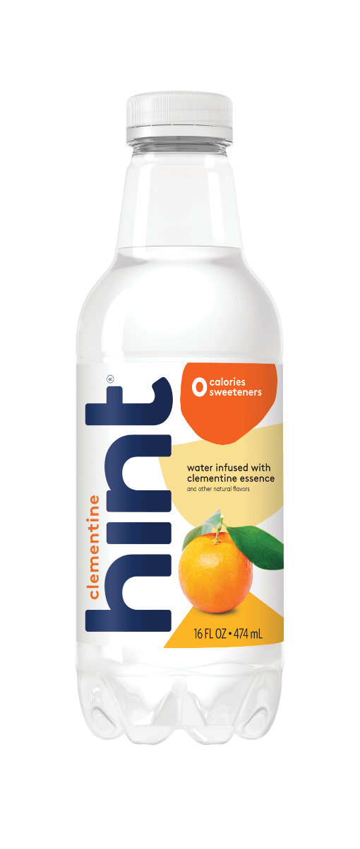 Hint Premium Clementine Unsweetened Essence Water 16 oz Plastic Bottles (12 Pack) - Oasis Snacks