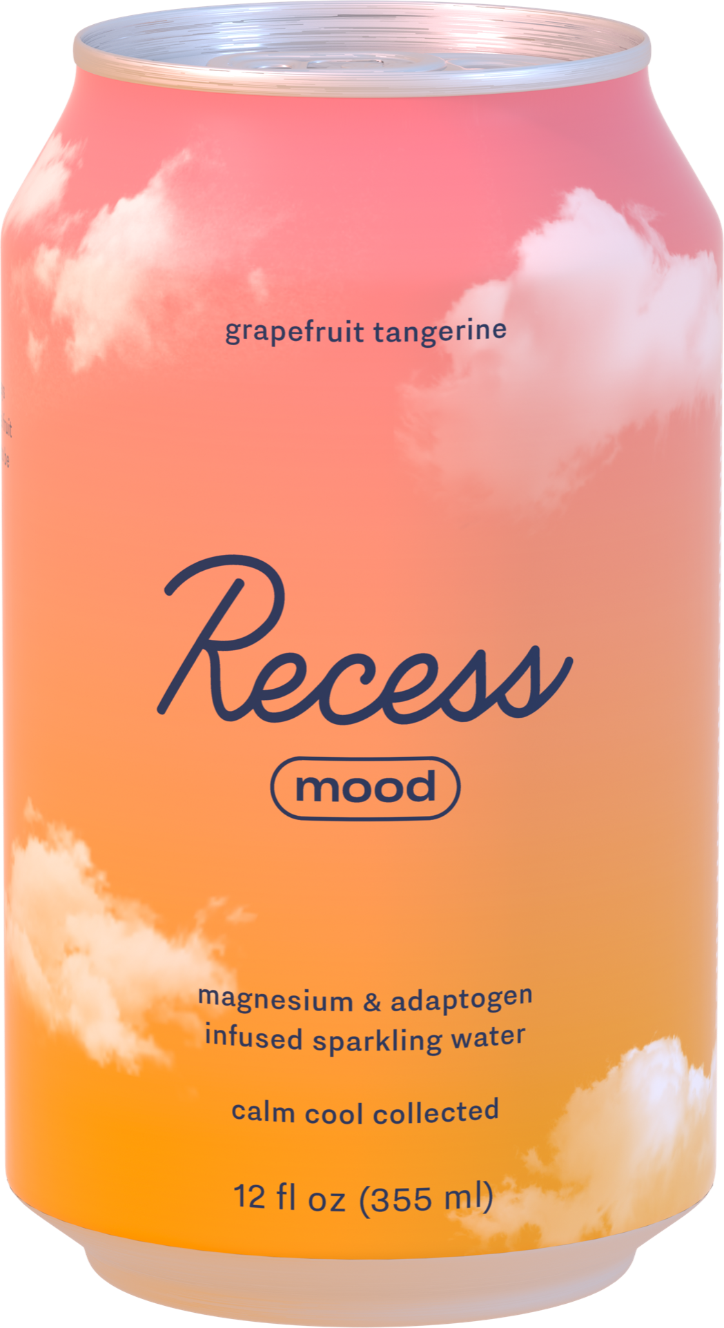 Recess Mood Magnesium Supplement Sparkling Water, Grapefruit Tangerine, 12oz (Pack of 12)