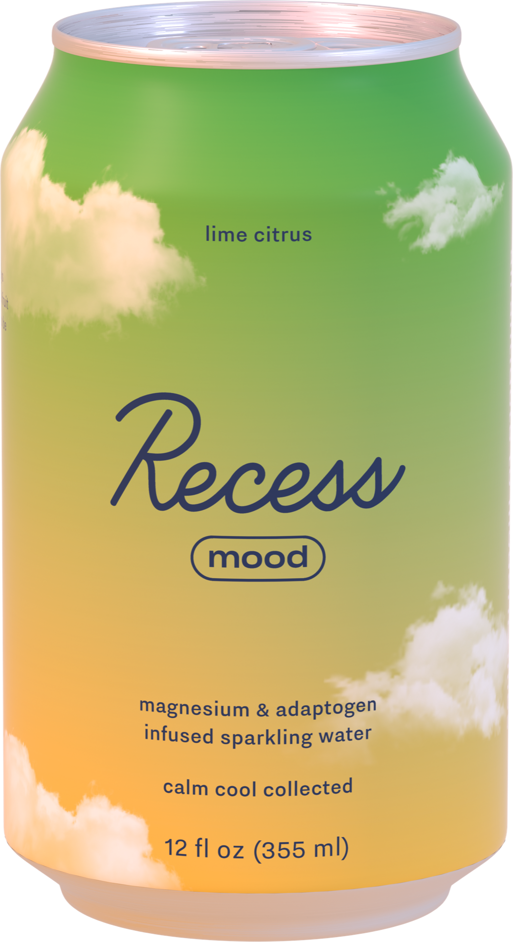 Recess Mood Magnesium Supplement Sparkling Water, Lime Citrus, 12oz (Pack of 12)