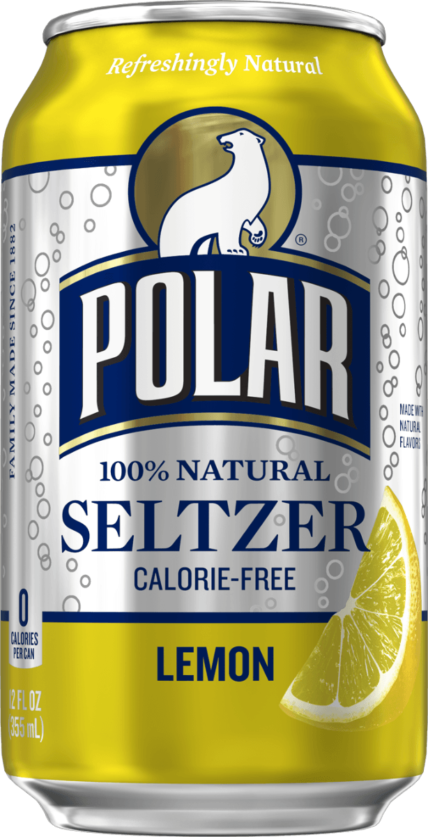 Polar Lemon Seltzer Water 12oz Cans (Pack of 24) - Oasis Snacks