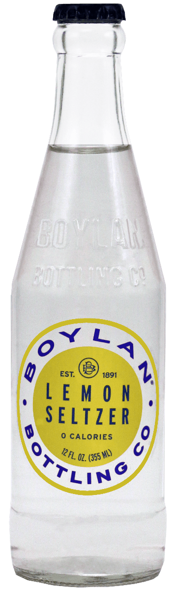 Boylan Bottling Pure Seltzer Water, Lemon, 12 Fluid Ounce Bottles (Pack of 12) - Oasis Snacks