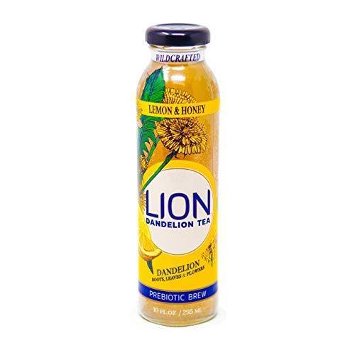 LION Dandelion Prebiotic Tea, Lemon Honey, 10 oz (Pack of 12) - Oasis Snacks