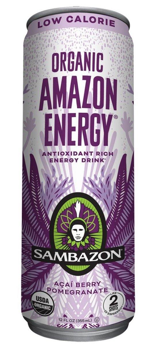 Sambazon Organic Antioxidant Energy Drink, Low Calorie Acai Berry Pomegranate, 12 oz (Pack of 12) - Oasis Snacks