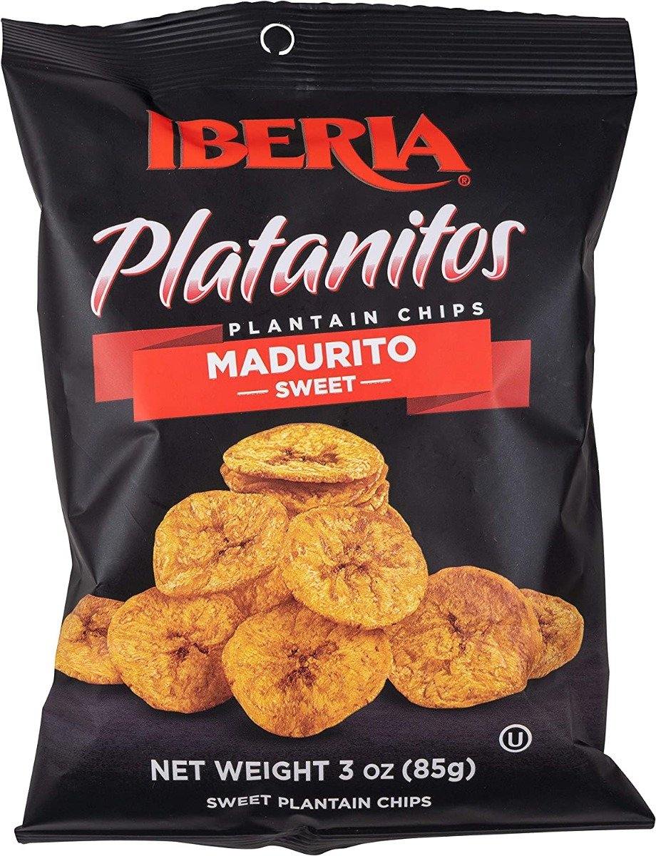 Iberia Naturally Sweet Plantain Chips Maduritos, 3 oz (Pack of 24) - Oasis Snacks
