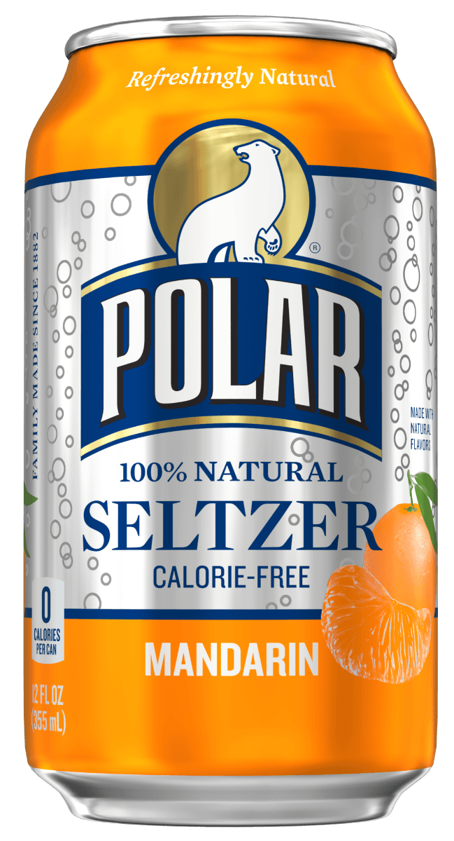 Polar Mandarin Seltzer Water 12oz Cans (Pack of 24) - Oasis Snacks