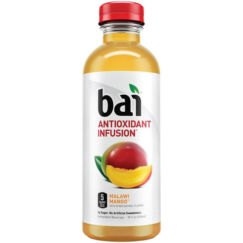 Bai Flavored Water, Malawi Mango, Antioxidant Infused Drinks, 18 fl oz (Pack of 12) - Oasis Snacks