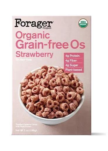 Forager Project, Organic Grain-Free Gluten-Free Strawberry Cereal, 8 Ounce - Oasis Snacks