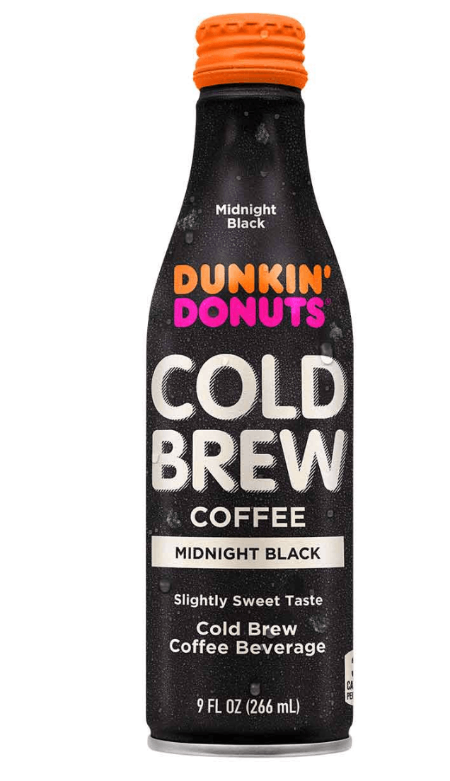 Dunkin' Donuts Cold Brew Coffee Beverage, Midnight Black, 9 fl oz Aluminum Bottle (Pack of 12) - Oasis Snacks