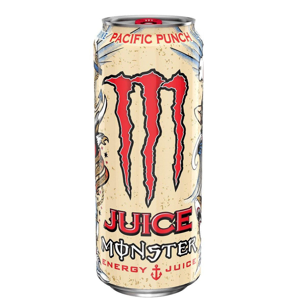 Juice Monster Energy, Pacific Punch, 16 Ounce Cans (Pack of 24) - Oasis Snacks