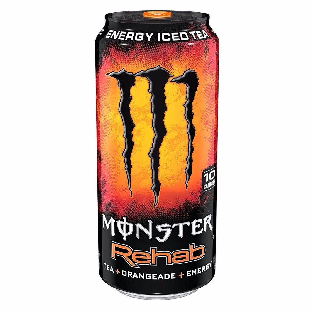 Monster Rehab, Tea + Orangeade + Energy, 15.5 Ounce (Pack of 24) - Oasis Snacks