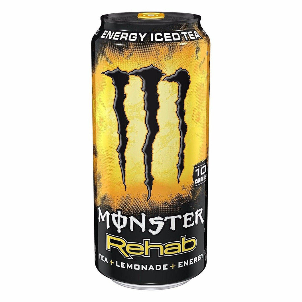 Monster Rehab, Tea + Lemonade + Energy, 15.5 Ounce (Pack of 24) - Oasis Snacks