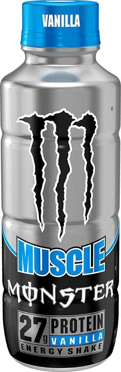 Muscle Monster Vanilla Energy Shake, Protein + Energy Drink, 15 ounce (Pack of 12) - Oasis Snacks