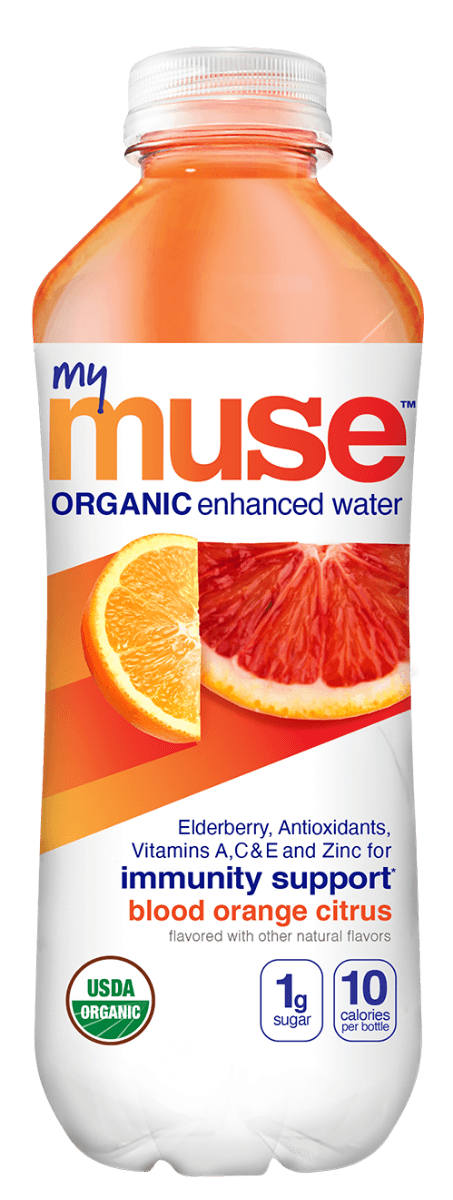 My Muse Organic Enhanced Water, Blood Orange Citrus, 16.9oz (Pack of 12) - Oasis Snacks
