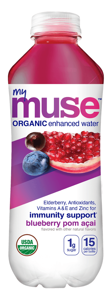 My Muse Organic Enhanced Water, Blueberry Pomegranate Acai, 16.9oz (Pack of 12) - Oasis Snacks