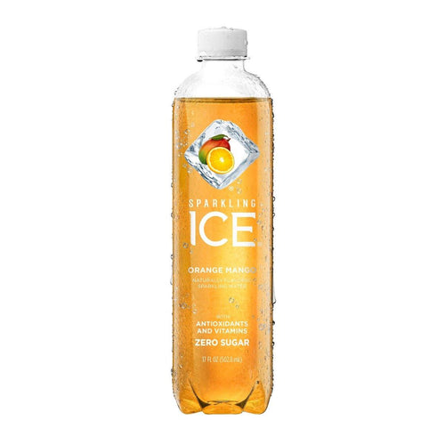 Sparkling Ice Naturally Flavored Sparkling Water, Orange Mango, 17 oz (Pack of 12) - Oasis Snacks